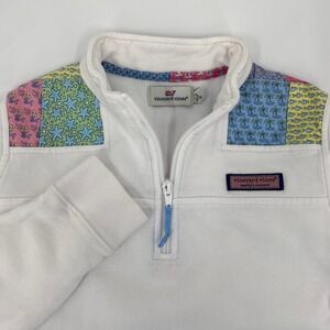 Vineyard Vines Girls Size S Pullover Patchwork Quarter‎ Zip Preppy Nautical
